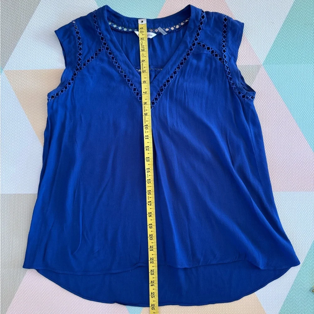 Rebecca Taylor Deep Blue Blouse with Lace Accents - Picture 6 of 9